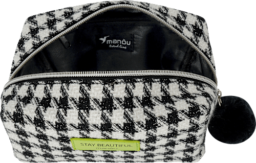 Kosmetiktasche schwarz/weiß "stay beautiful" Soapland