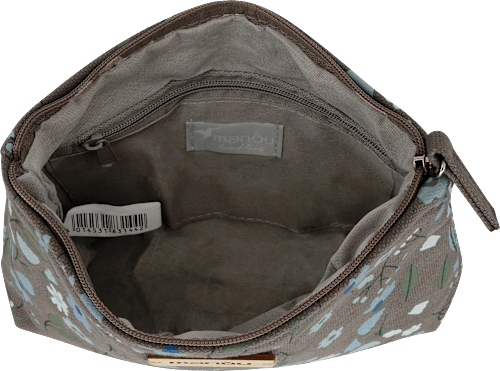 Kosmetiktasche grau Blumen Soapland