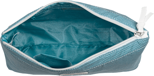 Kosmetiktasche in Hellblau mit Punkte keine Marke