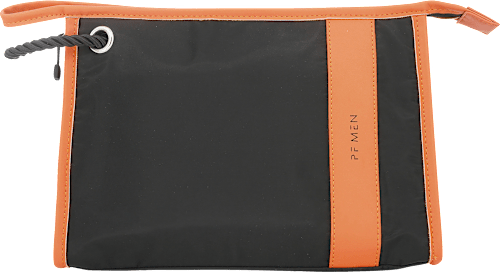 Kulturbeutel Herren schwarz/orange  Soapland