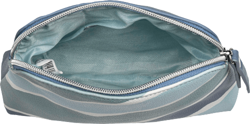 Kosmetiktasche blau grün weiß gemustert keine Marke