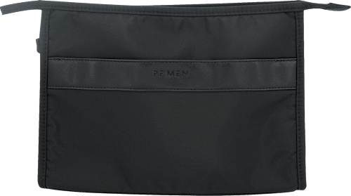 Kulturtasche Herren schwarz mit Vorderfach Soapland