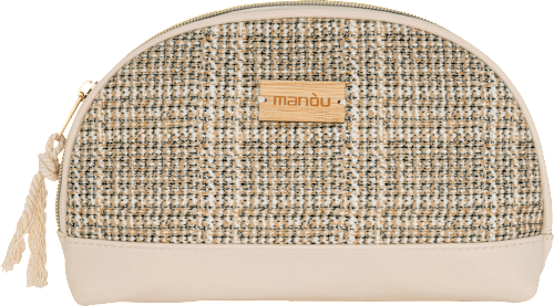 Kulturbeutel beige klein mit Cottonmuster manòu