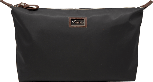 Kulturbeutel Nylon schwarz/braun Soapland