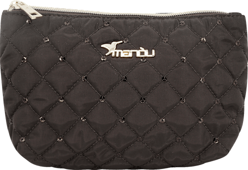 Kosmetiktasche dunkelbraun Pailetten Soapland