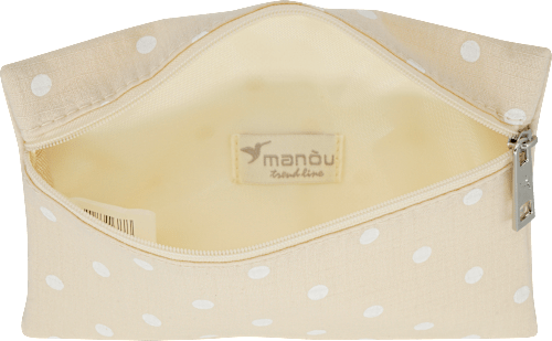 Kosmetiktasche beige mit Punkte Soapland