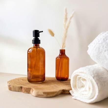 Seifenspender Glas braun Soapland