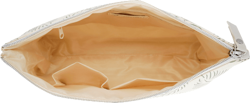 Kulturbeutel beige mit Palmenmotiv manòu