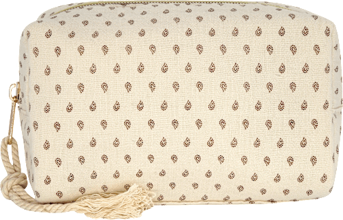 Kosmetiktasche beige braun mit Paisleymuster keine Marke