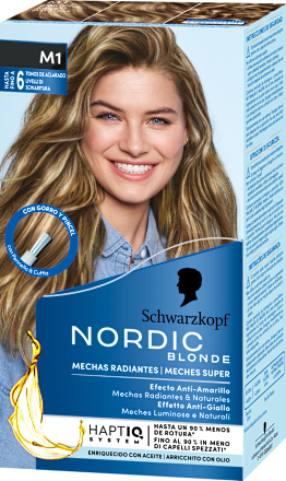 Colorazione Nordic Blonde Meches Super Schwarzkopf Blonde