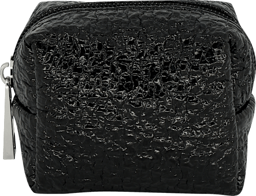 Kosmetiktasche schwarz in Crinkle-Optik manòu