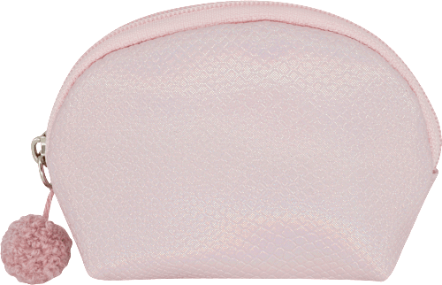 Kosmetiktasche rosa schimmernd in Reptillederoptik manòu