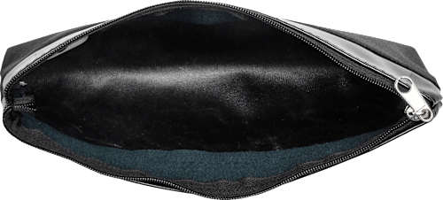 Kosmetiktasche schwarz mit Lackrand manòu