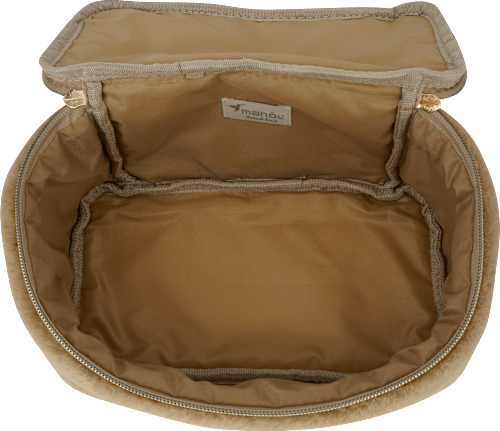 manòu Kulturbeutel hellbraun in Felloptik, St