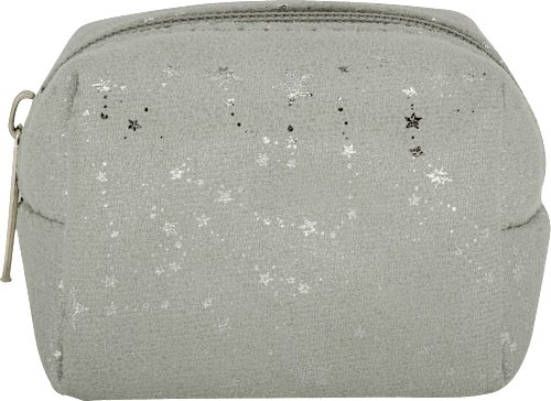 Schminktasche grau silber manòu