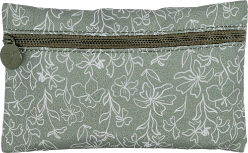 Toiletttasche mit Blumenmotiv grün - klein manòu