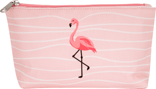Kosmetiktasche pink mit Flamingomotiv manòu