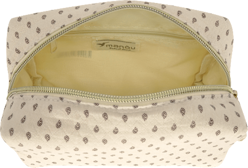 Kosmetiktasche beige braun mit Paisleymuster keine Marke