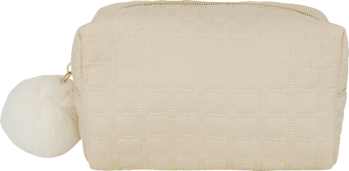 Kosmetiktasche creme mit Bommel manòu