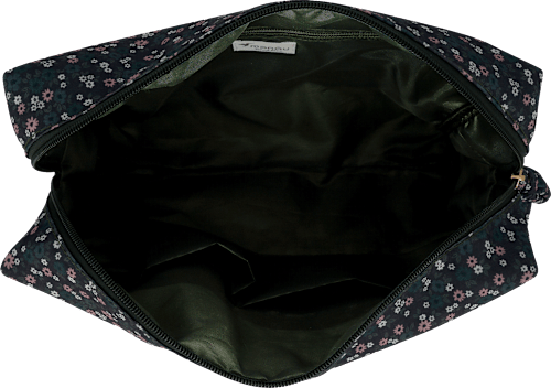 Kosmetiktasche grün / rosa / creme mit Blumenmuster „Stay Beautiful“ manòu