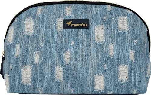 Kosmetiktasche blau in Jeansoptik manòu