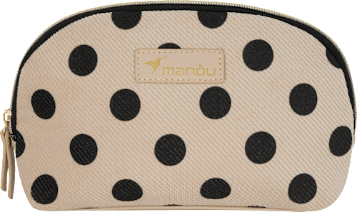 Kosmetiktasche braun/schwarz Punkte  Soapland