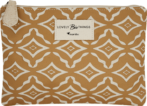 Kosmetiktasche braun gemustert "Lovely Bio Things" manòu