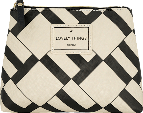 Kosmetiktasche schwarz gemustert "Lovely Things" manòu