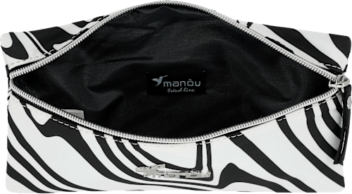 Kosmetiktasche weiß/schwarz Zebramuster Vito & Joe