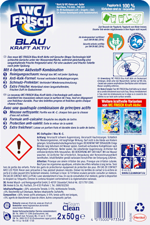 WC-Stein Blau Kraft Aktiv Chlor WC-Frisch