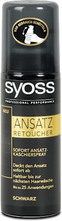 Ansatz Retoucher Sofort Ansatz-Kaschierspray - Schwarz syoss