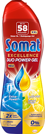 Spülmaschinen Reiniger Excellence Duo Power Gel Zitrone & Limette 58 Spülgänge Somat