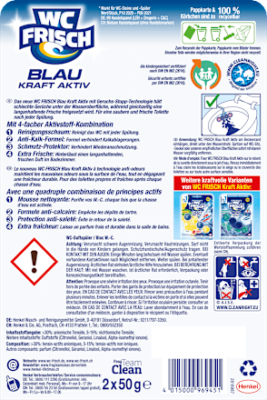 WC-Stein Blau Kraft Aktiv Blütenfrische WC-Frisch
