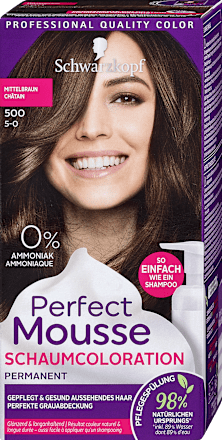 Permanente Schaumcoloration - Nr. 500 Mittelbraun Schwarzkopf Perfect Mousse