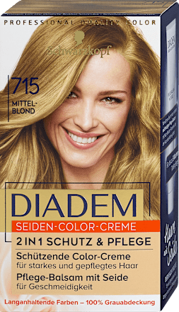 Seiden-Color-Creme dauerhafte Haarfarbe - Nr. 715 Mittelblond Schwarzkopf DIADEM