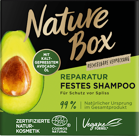 Festes Shampoo Reparatur Avocadoöl Nature Box