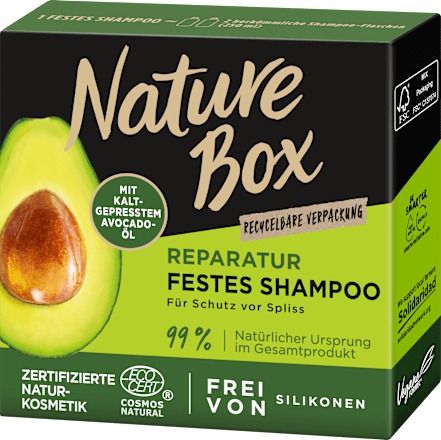 Festes Shampoo Reparatur Avocadoöl Nature Box