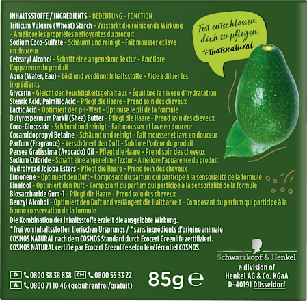 Festes Shampoo Reparatur Avocadoöl Nature Box
