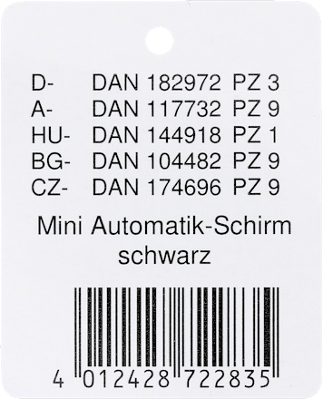 Parasol automatyczny mini, czarny happy rain