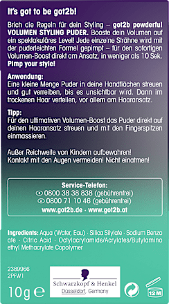 Styling Puder Volumen Powder'ful got2b