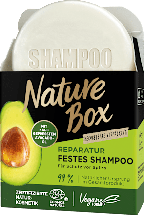 Festes Shampoo Reparatur Avocadoöl Nature Box
