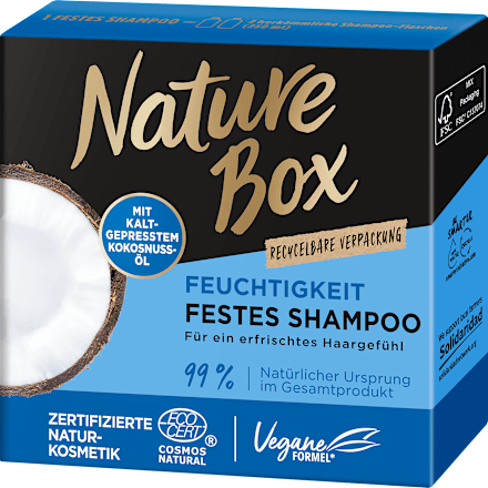 Festes Shampoo Feuchtigkeit Kokosnussöl Nature Box
