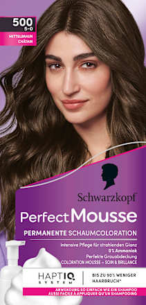 Permanente Schaumcoloration - Nr. 500 Mittelbraun Schwarzkopf Perfect Mousse
