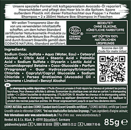 Festes Shampoo Avocado  Nature Box