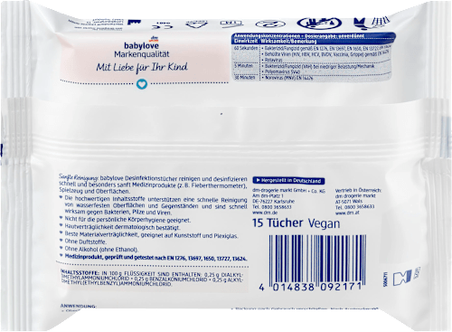 Desinfektionstücher Parfümfrei babylove