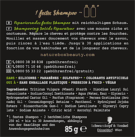 Festes Shampoo Avocado  Nature Box