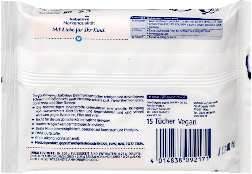 Desinfektionstücher Parfümfrei babylove