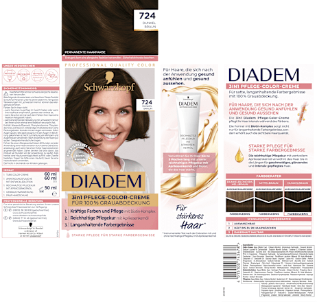 Haarfarbe 724 Dunkel Braun  Schwarzkopf DIADEM