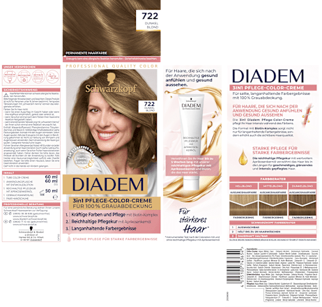 Haarfarbe 722 Dunkel Blond Schwarzkopf DIADEM