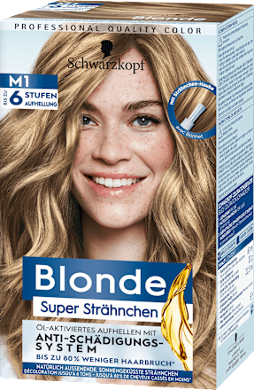 Strähnchen Set M1 Schwarzkopf Blonde